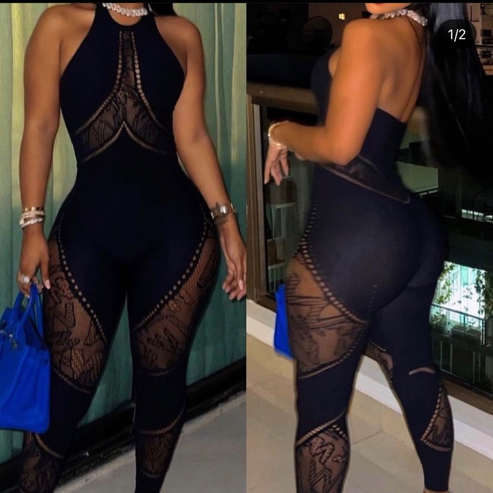 Wolford Sporty Logo Net Jumpsuit